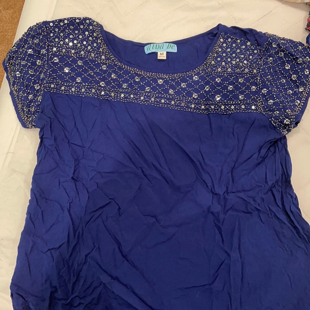 Blue sparkly crop top